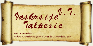 Vaskrsije Talpešić vizit kartica